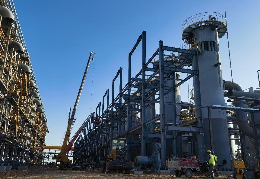 陜煤建設西北分公司土建第一項目部：熱解裝置管廊2鋼結(jié)構(gòu)安裝任務圓滿完成